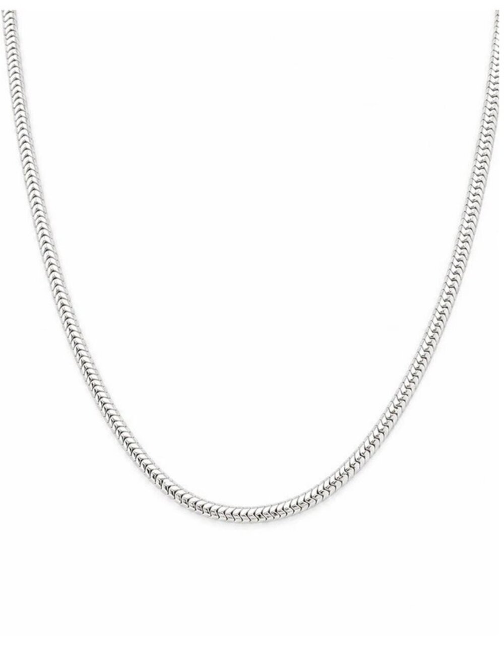 Snake Style Chain Necklace .925 Sterling Silver